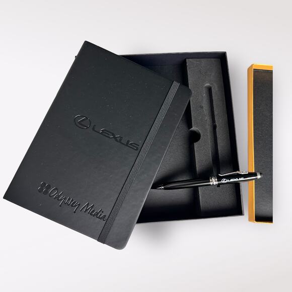 Lexus Other - Lot Of 2 Lexus Gift Boxes Ball Point Pen Faux? Leather-bound Journal Blank Book